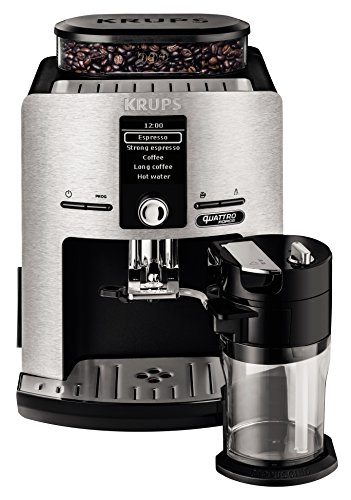 Krups, ea82fd Espresso Machine 1.7L 12TASSES Aluminium, Noir – Cafetière (Autonome, Entièrement Automatique, Espresso Machine, Grains de Café, Cappuccino, Café, Café Espresso, Lait Chaud